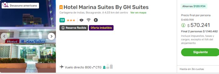 marina suites viajes falabella